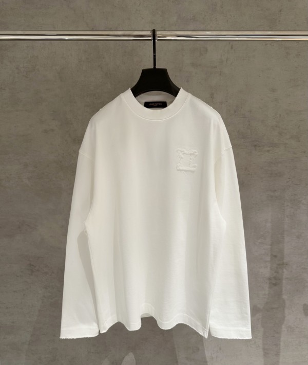 ★超人気 ルイヴィトン コピー  LV新型布張り刺繍長袖衛衣Tシャツ