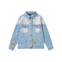 累積売上総額第１位！ルイヴィトン コピーおすすめ LV新型カラーアルファベット刺繍ロゴデニムジャケットジャケット