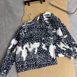 入手困難 ルイヴィトン コピーおすすめ 早秋の新作カシューナッツの花染めプリントデニムコート