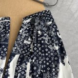 入手困難 ルイヴィトン コピーおすすめ 早秋の新作カシューナッツの花染めプリントデニムコート