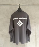 高品質 ルイヴィトン 激安通販  LV新型布張り刺繍長袖衛衣Tシャツ