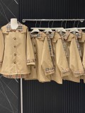 新作 バーバリー 激安通販 の25 ssチェック柄マントパーカー+スカートセット