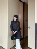 ★超人気 ディオール スーパーコピー の2025SS秋冬戴妃藤格紋回目クリップ綿襟ロングコート2色