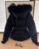 大人気 モンクレール スーパーコピー のフード付きウエストウールネックダウンスキーウェアコート
