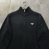 【限定】プラダ コピーおすすめ の2026SSスタンドカラー ハーフジップニット