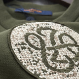 大人気 ルイヴィトン コピー 2026SSエンブレム刺繍金丸首衛衣