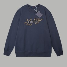 追跡付 ルイヴィトン コピーおすすめ 2026SS刺繍予約ビーズアルファベットヘッダー丸首衛衣