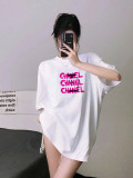 一目惚れ♪ シャネル 偽物通販 の2026SSプリントロゴオールインワントレンド丸首半袖Tシャツ