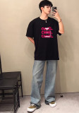 入手困難 シャネル 激安通販 の2026SSプリントロゴオールインワントレンド丸首半袖Tシャツ