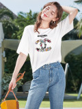 新作 シャネル スーパーコピー の2026SSプリントロゴオールインワントレンド丸首半袖Tシャツ
