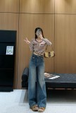 追跡付 セリーヌ 激安通販 の2026SSダブルポケット刺繍ハイウエストジーンズ