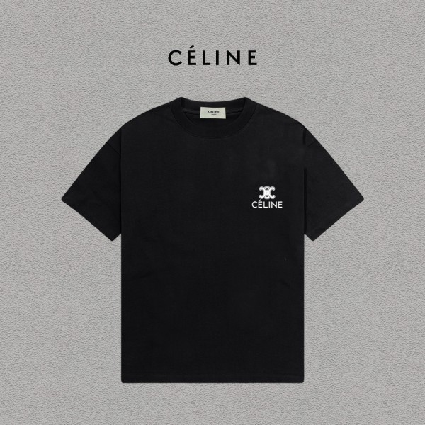 高品質 セリーヌ 激安通販 の2026SS プリントロゴオールインワントレンドコットン半袖Tシャツ