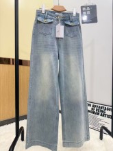 追跡付 セリーヌ 激安通販 の2026SSダブルポケット刺繍ハイウエストジーンズ