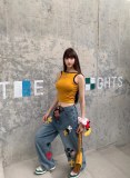 ★超人気 クロムハーツ 激安通販 の2026SSインパクトカラーのクロスデニムワイドパンツ