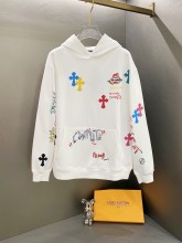 使い勝手良し クロムハーツ コピー の2026SS グラフィティプリントシール刺繍連帽パーカー