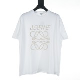 使い勝手良し ロエベ 激安偽物 の2026SSクラシックな胸元異形刺繍偏位パターン丸首半袖Tシャツ
