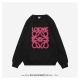 超奇跡の入荷☆ ロエベ n級品 の2026SSクラシックピンク蛍光刺繍ラウンドネックパーカー