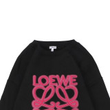 超奇跡の入荷☆ ロエベ n級品 の2026SSクラシックピンク蛍光刺繍ラウンドネックパーカー