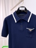 日本未入荷 プラダ n級品 の2026SSメンズ開襟ニット半袖Tシャツ