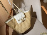 【限定】シャネル 偽物通販 2026SS ラフィー草編みかご
