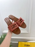 日本未入荷 フェンディ n級品 2026SS レディース 刺繍透かし彫りフラットサンダル