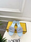 高品質 フェンディ コピーおすすめ 2026SS レディース 刺繍透かし彫りフラットサンダル