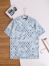 【話題商品！】 ルイヴィトン n級品 2026SS 老花満印ロゴ丸首半袖Tシャツ