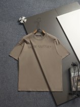 入手困難 ルイヴィトン 激安通販 2026SS立体浮雕プレスロゴの凹凸丸首Tシャツ