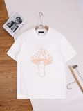新作 ルイヴィトン コピーおすすめ 2026SS 胸元にキノコ刺繍ロゴラウンドネック半袖Tシャツ