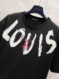 超話題! ルイヴィトン コピーおすすめ 2026SS 手描き落書きロゴ刺繍半袖Tシャツ