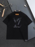 高品質 ルイヴィトン 激安偽物 2026SS 刺繍ラウンドネック半袖Tシャツ