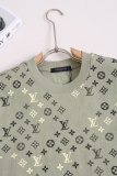 追跡付 ルイヴィトン 激安偽物 2026SS 老花満印ロゴ丸首半袖Tシャツ