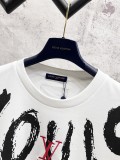 高品質 ルイヴィトン 偽物通販 2026SS 手描き落書きロゴ刺繍半袖Tシャツ