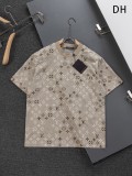 【限定】 ルイヴィトン コピー 2026SS 老花満印ロゴ丸首半袖Tシャツ