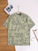 追跡付 ルイヴィトン 激安偽物 2026SS 老花満印ロゴ丸首半袖Tシャツ