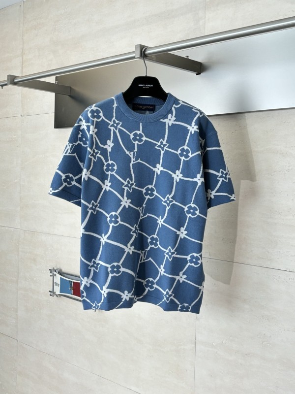 【限定】 ルイヴィトン 激安通販 2026SS ニットジャカード半袖Tシャツ
