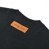新作 ルイヴィトン 偽物通販 2026SS フロック発泡プリントラウンドネック半袖Tシャツ