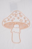 新作 ルイヴィトン コピーおすすめ 2026SS 胸元にキノコ刺繍ロゴラウンドネック半袖Tシャツ