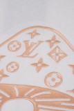 新作 ルイヴィトン コピーおすすめ 2026SS 胸元にキノコ刺繍ロゴラウンドネック半袖Tシャツ