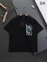 一目惚れ♪ ルイヴィトン n級品 2026SS 刺繍ラウンドネック半袖Tシャツ