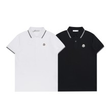 入手困難 モンクレール 激安通販 の2026SS 開襟ポロシャツ半袖Tシャツ2色