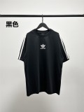 【限定】 バレンシアガ 激安偽物 の2026SS ×アディダス  刺繍ロゴ ロゴプリント ショートスリーブ Tシャツ