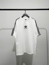 稀少 バレンシアガ n級品 の2026SS ×アディダス  刺繍ロゴ ロゴプリント ショートスリーブ Tシャツ