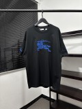 ★超人気 バーバリー コピーおすすめ の2026SS クラシック刺繍ブルー戦馬プリントTシャツ
