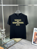 入手困難 ヴェルサーチ 偽物通販 2026SSゴールドプリントクルーネック半袖Tシャツ