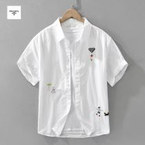 大人気 プラダ 激安通販 の2026SS工装刺繍半袖シャツ