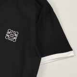 入手困難 ロエベ コピー の2026SS定番パッチワーク刺繍ロゴ入り半袖Tシャツ