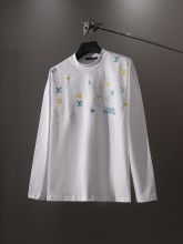 使い勝手良し ルイヴィトン コピー 2026SS 老花刺繍ラウンドネック長袖Tシャツ