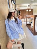 大人気 セリーヌ 激安通販 の2026SS 刺繍チェックシャツ