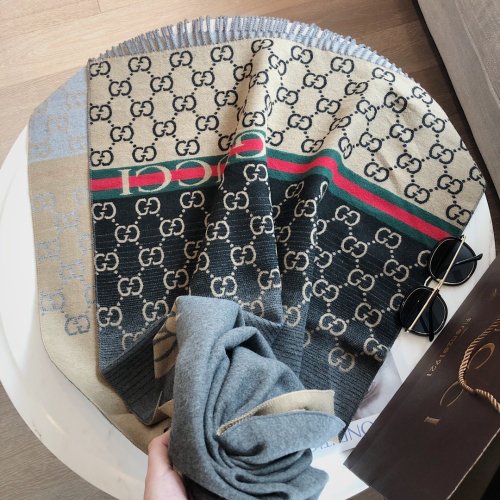 グッチマフラーコピー 定番人気2022新品 GUCCI 男女兼用 ウール スカーフ 2色